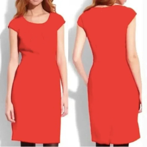 Kate Spade Raya Dress Red Midi Wool Cap Sleeve 8 - Picture 3 of 14